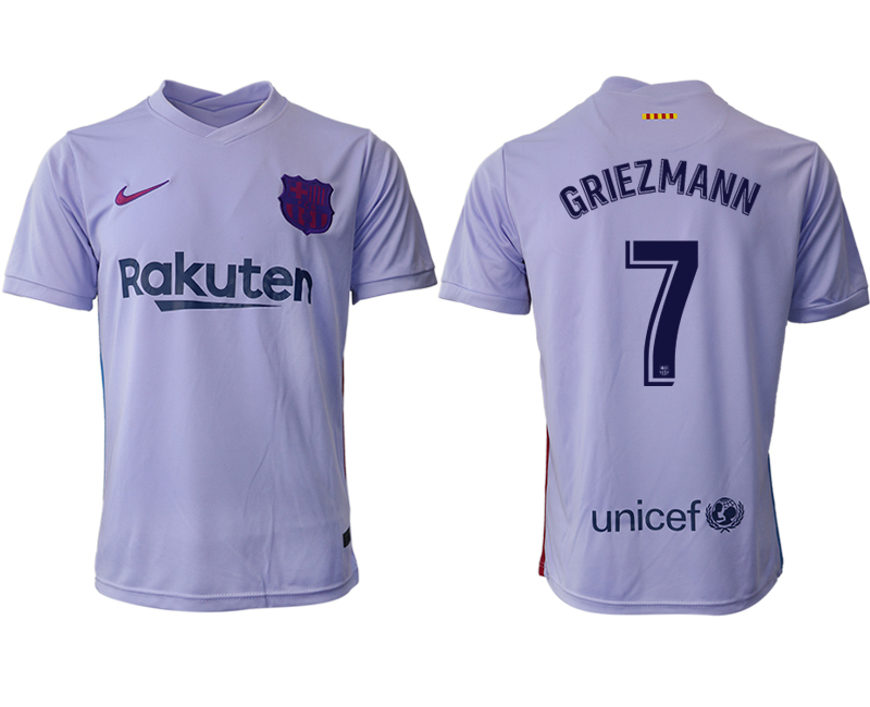 Men 2021-2022 Club Barcelona away aaa version purple #7 Soccer Jerseys